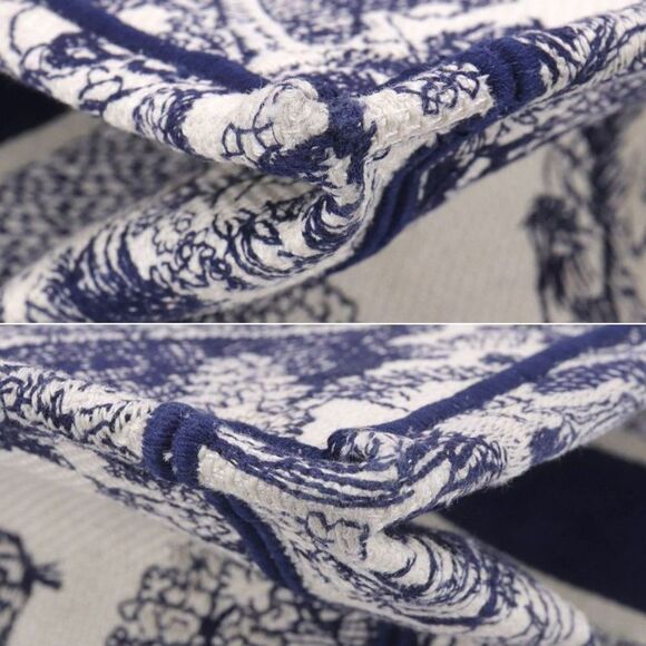 Christian Dior Toile de Jouy Embroidery Tote Bag Navy - Picture 5 of 6